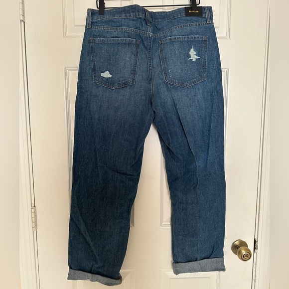 Express Mid Rise Ripped Boyfriend Jeans - Picture 2 of 4